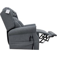 Boise Fabric Quad Motor Lift Tilt Recliner Chair In Steel Grey