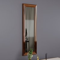 Boos Rectangular Panel Wall Mirror with Bronze Wooden Frame