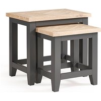 Baqia Wooden Nest Of 2 Tables In Dark Grey
