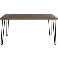 Boroh Wooden Dining Table With Metal Legs - Veneer