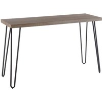 Boroh Wooden Console Table With Black Metal Legs In Natural