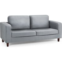 Boston Faux Leather 3 Seater Sofa In Grey