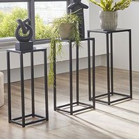 Boulder Metal Set Of 3 Planter In Black