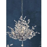 Bouquet Wall Hung 7 Pendant Light In Chrome With Crystal Glass