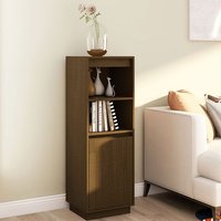 Bowie Pine Wood Storage Cabinet With 1 Door In Honey Brown