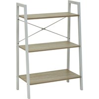 Bradken Natural Wooden 3 Tier Shelving Unit With White Frame