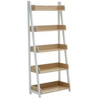 Bradken Ladder 5 Tier Wooden Shelving Unit In Light Oak