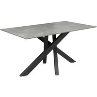 Brandon Ceramic Rectangular Dining Table In Matte Grey