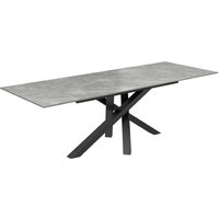 Brandon Large Ceramic Glass Extending Dining Table In Matte Grey