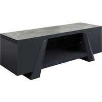 Brandon Light Grey Ceramic Top TV Stand With Black Wooden Base