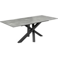 Brandon Small Ceramic Glass Extending Dining Table In Matte Grey