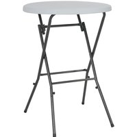 Brenna HDPE Folding Bar Table With Steel Legs In White