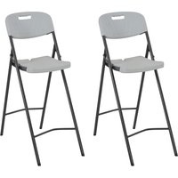 Brenna White HDPE Folding Bar Chairs In A Pair