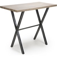 Brasilia Wooden Bar Table With Black Legs In Oak