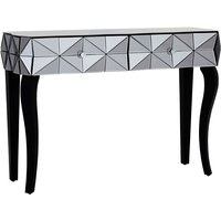 Brice Mirrored Glass Console Table With 2 Drawers In Silver