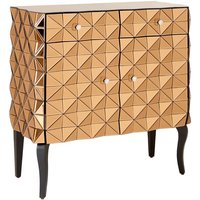 Brice Mirrored Glass Sideboard With 2 Doors 2 Drawers In Copper