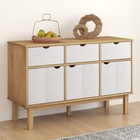 Bridie Pinewood Sideboard With 3 Doors 3 Drawers In Brown White