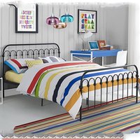 Bright Metal Double Bed In Black