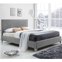 Brooklyn Fabric Upholstered King Size Bed In Grey