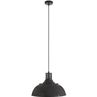 Brookon Round Metal Shade Pendant Light In Grey