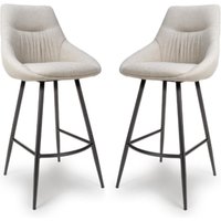 Buxton Natural Fabric Bar Chairs In Pair