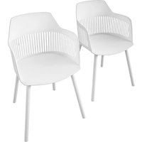 Cabazon White Resin Bistro Dining Chair In Pair