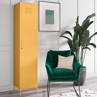 Cerritos Metal Wardrobe With 1 Door In Yellow