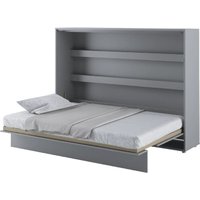 Cadillac Horizontal Wall Wooden Double Bed In Matt Grey