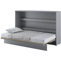 Cadillac Horizontal Wall Wooden Small Double Bed In Matt Grey