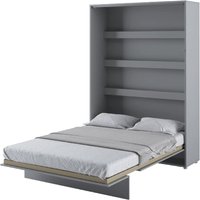 Cadillac Vertical Wall Wooden Double Bed In Matt Grey