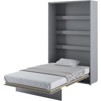 Cadillac Vertical Wall Wooden Small Double Bed In Matt Grey