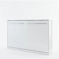 Cadott Wooden Horizontal Wall Small Double Bed In Matt White