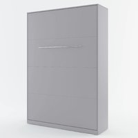 Cadott Wooden Vertical Wall Small Double Bed In Grey