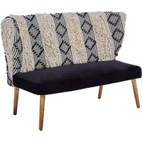 Cafenos Moroccan 2 Seater Fabric Sofa In White And Black
