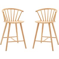 Cairo Natural Wooden Bar Stools In Pair