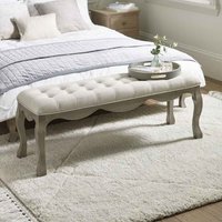 Caitlyn Fabric Ottoman in Oatmeal and Limed Oak