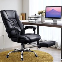 Cajon Home And Office Chair With Foldable Footrest In Black Cajon Home And Office Chair With Foldable Footrest In Black