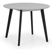 Calah Wooden Dining Table Round In Grey And Black