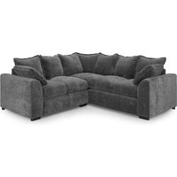 Calais Velvet Corner Sofa In Grey
