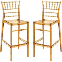 Calhoun Amber Transparent Polycarbonate Bar Stools In Pair