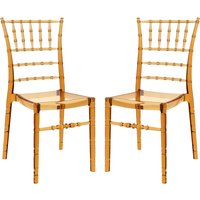 Calhoun Amber Transparent Polycarbonate Side Dining Chairs In Pair