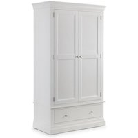 Calida Wooden Wardrobe With 2 Doors 1 Drawer In Lacquer White