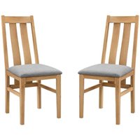 Callia Oak Wooden Dining Chairs in Pair