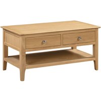 Callia Wooden Coffee Table With 2 Drawers In Natural