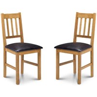 Calliope Oak Wooden Dining Chairs in Pair