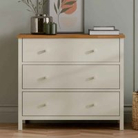 Calliope Wooden Chest of 3 Drawers in Ivory and Oak