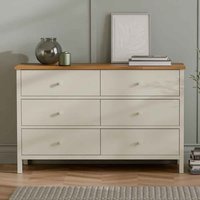Calliope Wooden Chest of 6 Drawers in Ivory and Oak