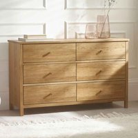 Calliope Wooden Chest of 6 Drawers in Oak