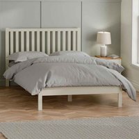 Calliope Wooden King Size Bed in Ivory and Oak