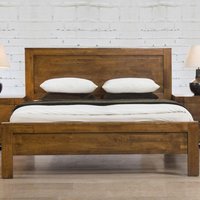 Calliope Wooden King Size Bed In Rustic Oak